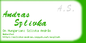 andras szlivka business card